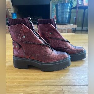 Stylish Metallic Ankle Boots